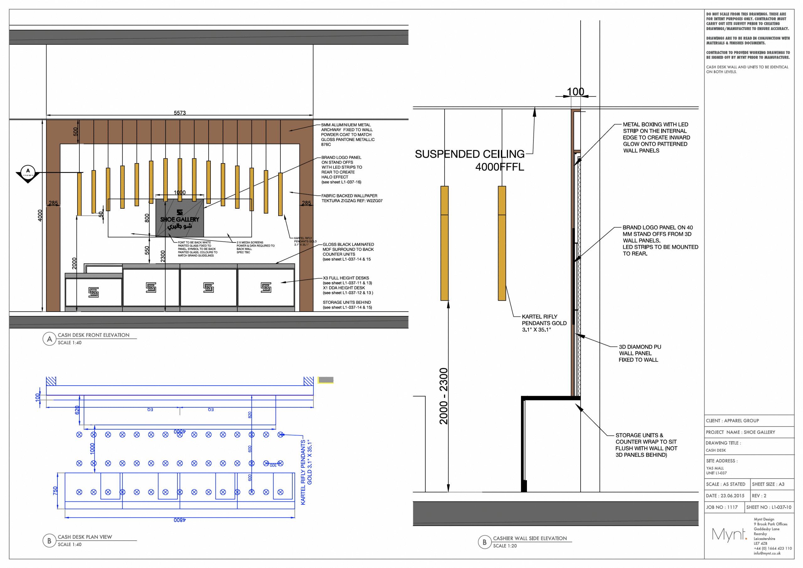 Retail Design Technical Drawing Example